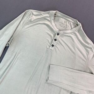 Free Fly Apparel Men's Long Sleeve Henley in Light Sage